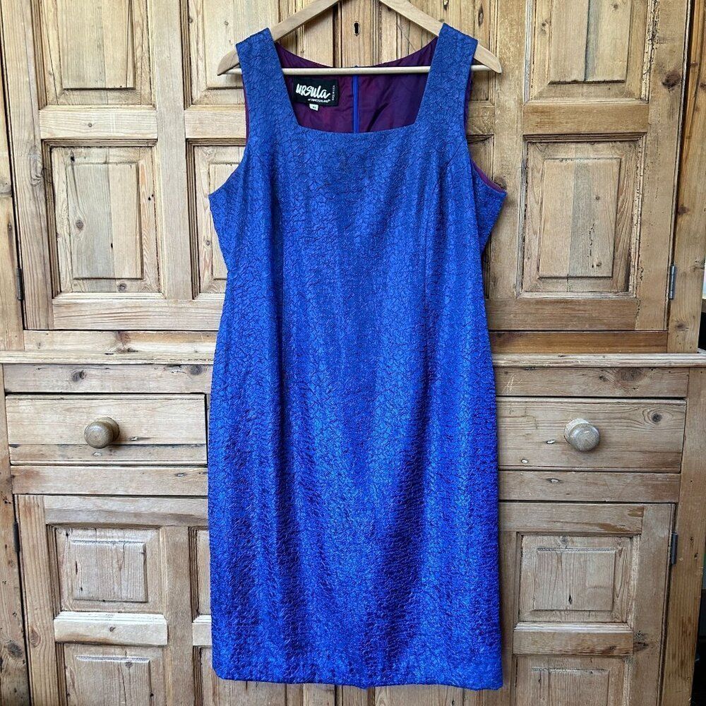 Ursula‎ of Switzerland Vintage Size 16 Dress Metallic Mermaid Shimmer Sleeveless